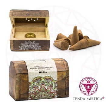 Incensário Baú Karma Mandala Cones Vanilla