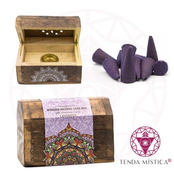 Incensário Baú Karma Mandala Cones Lavender