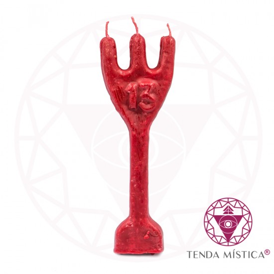 Vela Figura Garfo Exú Vermelho