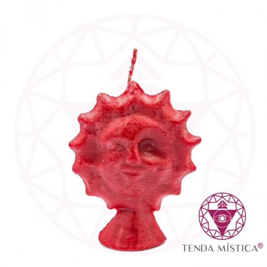 Vela Figura Sol Vermelho