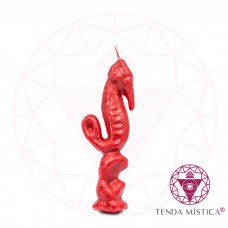 Vela Figura Cavalo Marinho Vermelho