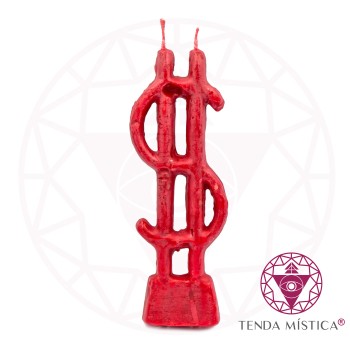 Vela Figura Cifrão Vermelho