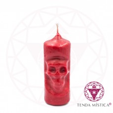 Vela Figura Tronco Caveira Vermelho