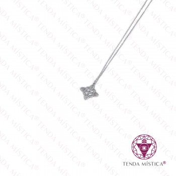 Colar Aço Nó da Bruxa Prateado