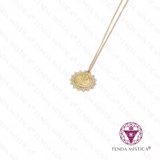 Colar Aço Medalha São Bento Dourado B