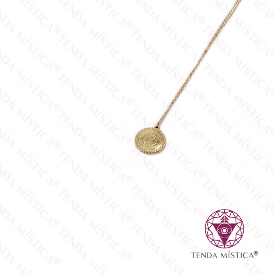 Colar Aço Medalha São Bento Dourado C