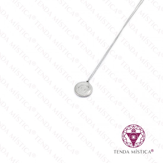 Colar Aço São Bento Prateado