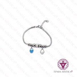 Pulseira Aço Mão de Fatima Prateado