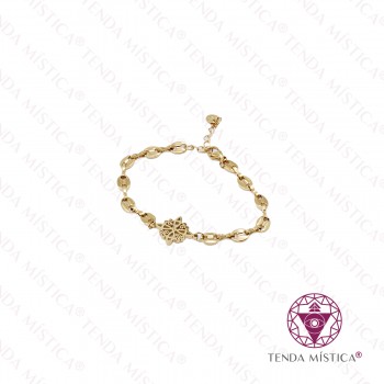 Pulseira Aço Nó da Bruxa Dourado A