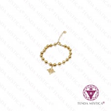 Pulseira Aço Nó da Bruxa Dourado