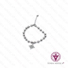 Pulseira Aço Nó da Bruxa Prateado 