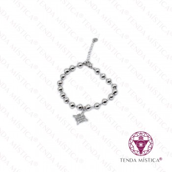 Pulseira Aço Nó da Bruxa Prateado C