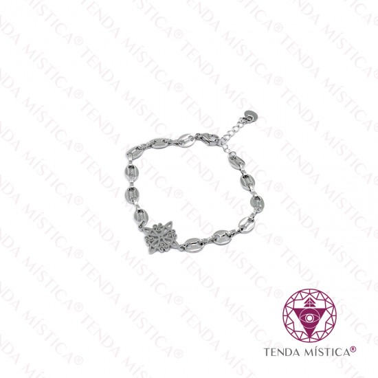 Pulseira Aço Nó da Bruxa Prateado