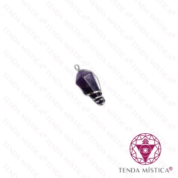 Pendente Prisma Ametista com Arame 