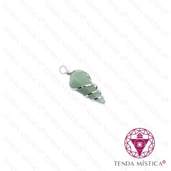 Pendente Prisma Quartzo Verde com Arame