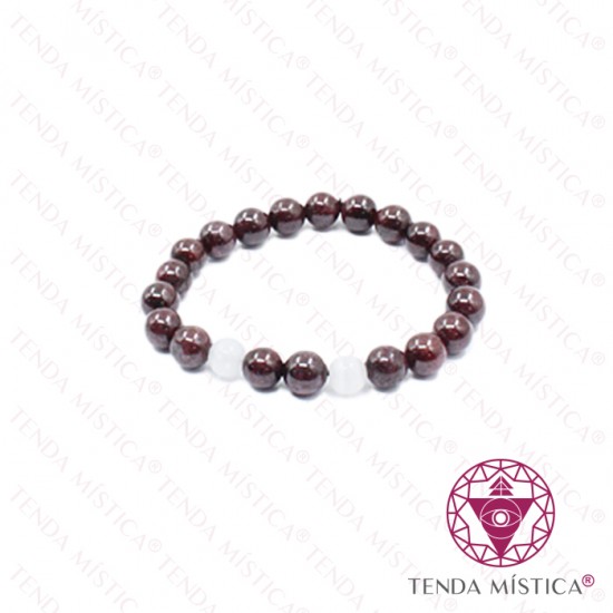 Pulseira Ano 2026 Granada e Selenite Pulseira Ano 2026 Granada e Selenite