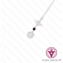 Colar Prata Duas Proteções Bola Olho de Tigre