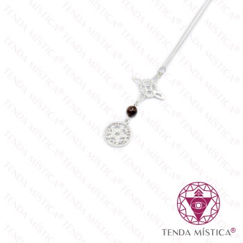 Colar Prata Duas Proteções Bola Olho de Tigre Colar Prata Duas Proteções Bola Olho de Tigre