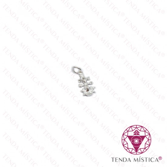 Pendente Cruz Caravaca Prata 11x6mm