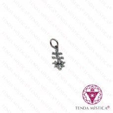 Pendente Cruz Caravaca Prata Oxidada 17x8mm 