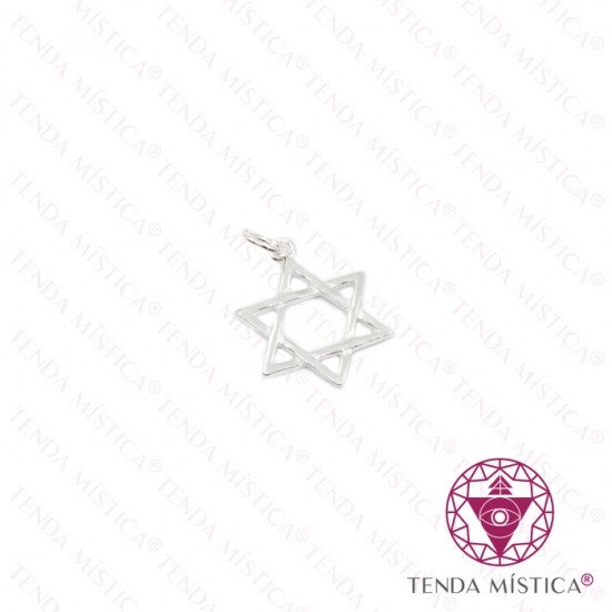 Pendente Estrela David Prata 14mm 
