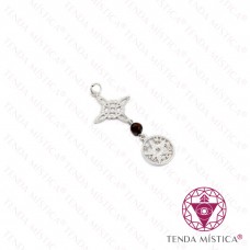 Pendente Prata Duas Proteções Bola Olho de Tigre