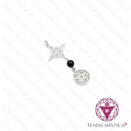 Pendente Prata Duas Proteções Bola Ónix