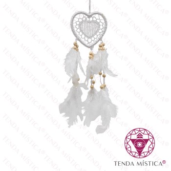 Caça Sonhos Coração Branco