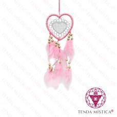 Caça Sonhos Coração Rosa