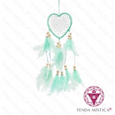 Caça Sonhos Coração Verde Menta