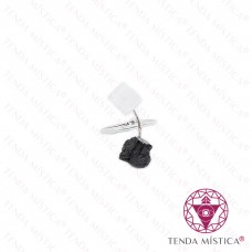 Anel Meio Círculo Turmalina e Selenite