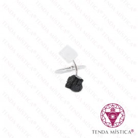 Anel Meio Círculo Turmalina e Selenite