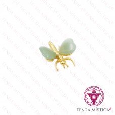 Borboleta Coração Quartzo Verde Dourado