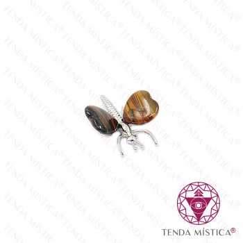 Borboleta Coração Olho de Tigre Prateado