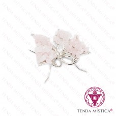 Borboleta Prateada Quartzo Rosa