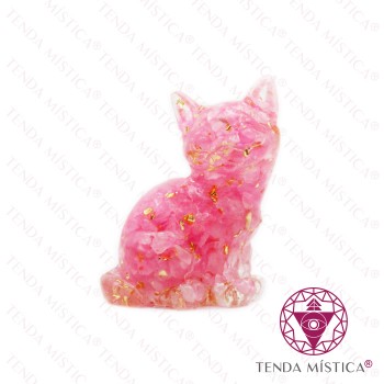 Orgonite Gato Quartzo Rosa
