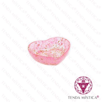 Orgonite Taça Coração Quartzo Rosa