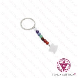 Porta-Chaves Merkabah Quartzo Rosa