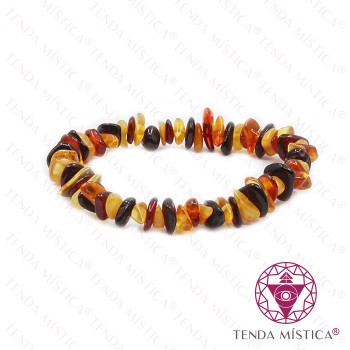 Pulseira Âmbar Chips Mix 19cm 