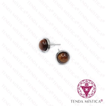 Brincos Aço Olho de Tigre