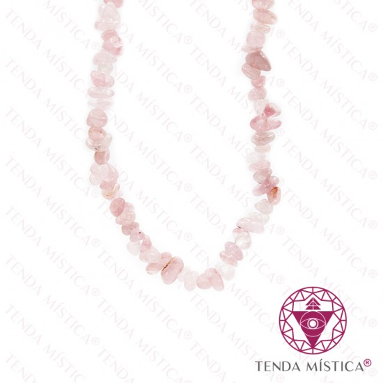 Colar Quartzo Rosa Chips