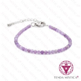 Pulseira Multiface Ametista Uruguai com Aço 3mm