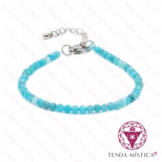 Pulseira Multiface Apatite com Aço 3mm