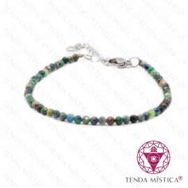 Pulseira Multiface Crisocola com Aço 3mm