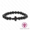 Pulseira Cruz Ónix 8mm