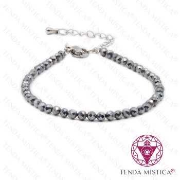 Pulseira Multiface Hematite com Aço 3mm
