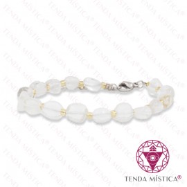 Pulseira Irregular Cristal com Aço