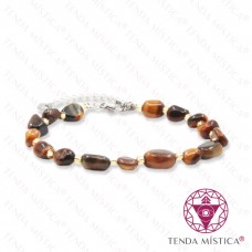 Pulseira Irregular Olho de Tigre com Aço