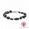 Pulseira Irregular Lápis Ónix com Aço