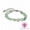 Pulseira Irregular Quartzo Verde com Aço